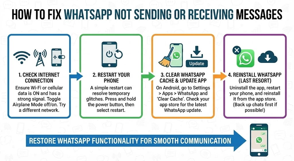 How to Fix WhatsApp Not Sending or Receiving Messages