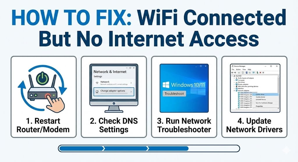 How to Fix WiFi Connected But No Internet Access