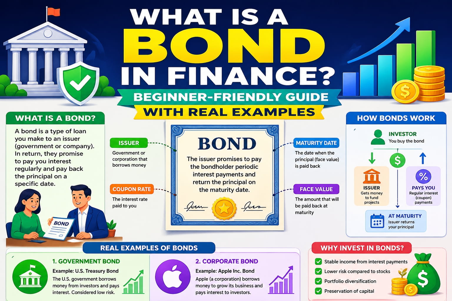 What Is a Bond in Finance? Beginner-Friendly Guide With Real Examples